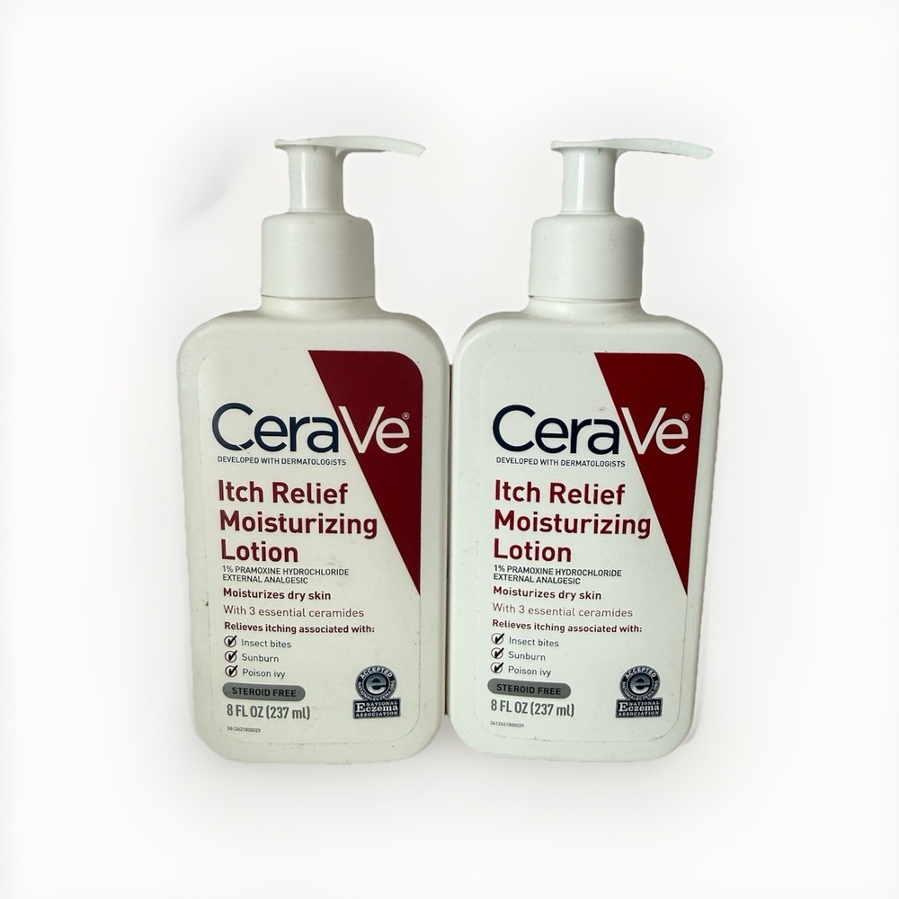 CeraVe Itch Relief Moisturizing‎ Lotion 8 Oz Lot Of 2 EXP READ